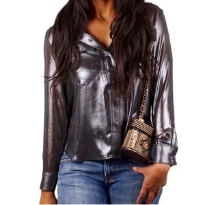 BANANA REPUBLIC Metallic Foil Button Down Utility Shirt